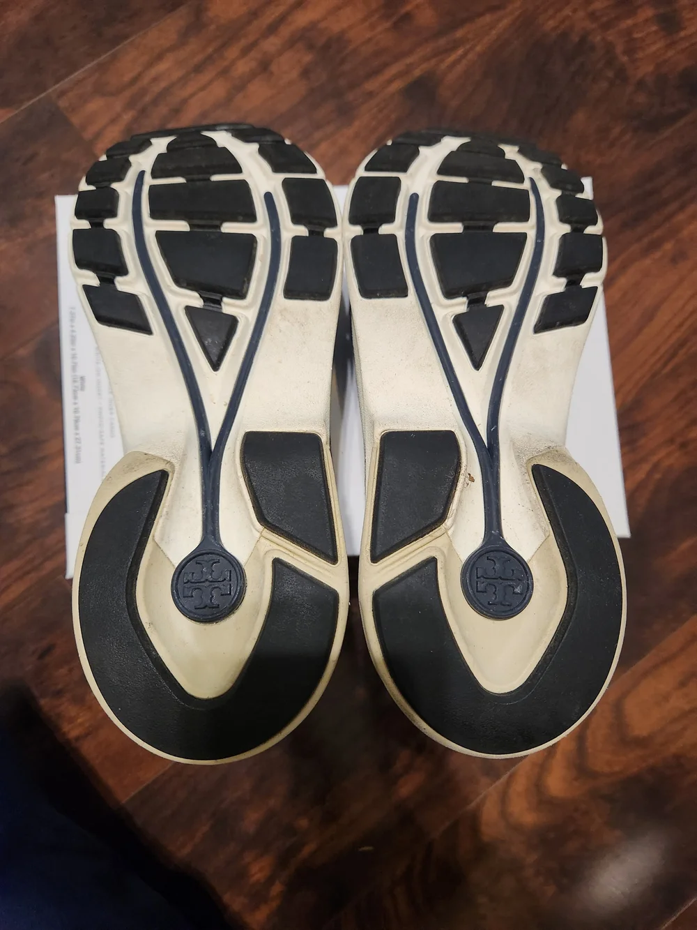 Tory Burch Monogram Platform Sneakers in Navy & Cream